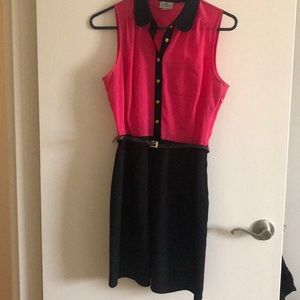 Pink and black dress